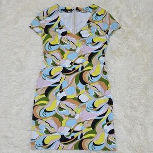 Boston Proper Colorful Swirl Mini Dress